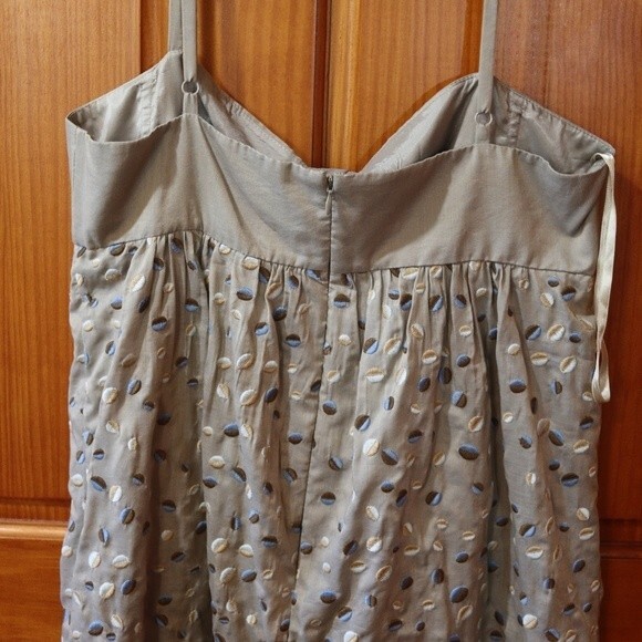 BCBGMAXAZRIA Gray Seashell Print Cotton Woven Babydoll Mini Dress 12 NWT - Picture 7 of 12